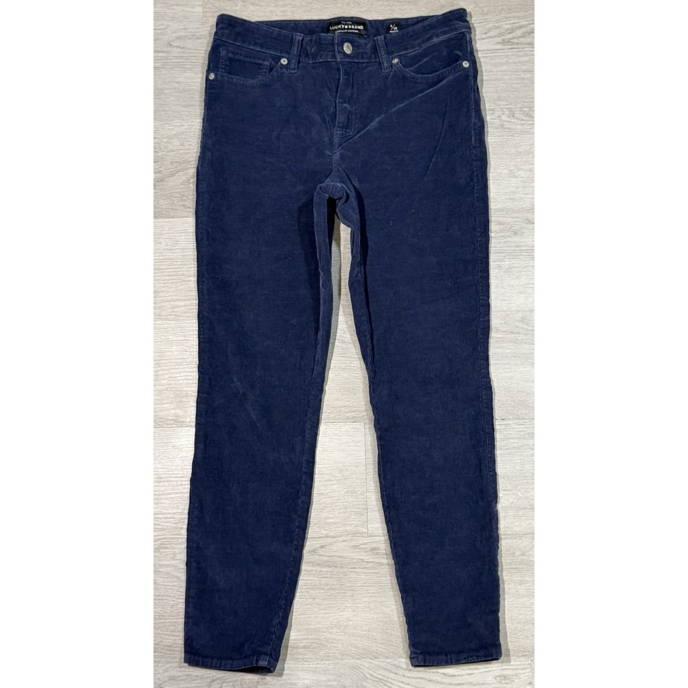 Lucky Brand Ava Skinny Corduroy Pants Women's Size 8/29 Blue Classic Stretch